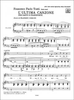 L Ultima Canzone Lovo/pn It von Francesco Paolo Tosti 