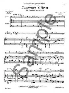 Concertino D'hiver For Trombone, Strings And Orchestra von Darius Milhaud 