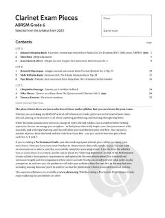 Clarinet Exam Pieces 2022-2025 Grade 6 