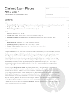 Clarinet Exam Pieces 2022-2025 Grade 7 