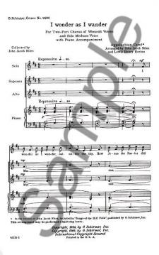 I Wonder As I Wander SSA With Medium Voice Solo (John Jacob Niles) 