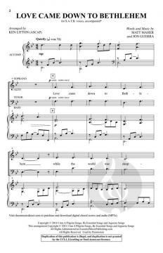 Love Came Down to Bethlehem von Jon Guerra (Download) 