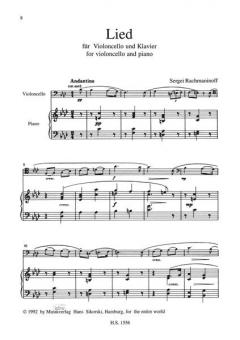 Lied von Sergei Rachmaninow für Violoncello und Klavier im Alle Noten Shop kaufen
