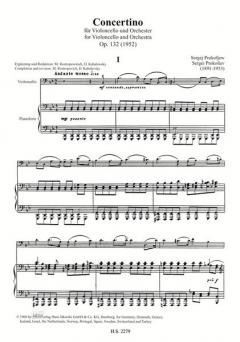 Concertino in g-Moll op. 132 von Sergei Sergejewitsch Prokofjew für Violoncello und Orchester im Alle Noten Shop kaufen