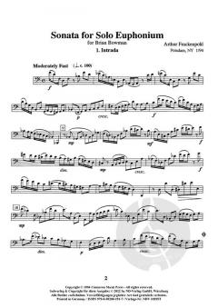 Sonata für Solo Euphonium von Arthur Frackenpohl 