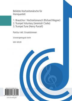 Beliebte Hochzeitsmärsche für Hornquartett von Richard Wagner 
