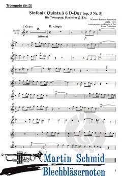 Sinfonia quinta à 6 D-Dur op.3 nr.5 von Giovanni Battista Bononcini 
