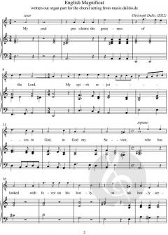 Orgelbegleitung zum "English Magnificat" von Christoph Dalitz (Download) 