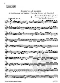 Concerto all'unisono op. 2 Nr. 6 D-Dur 