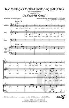 Two Madrigals For The Developing SAB Choir von Thomas Morley (Download) 