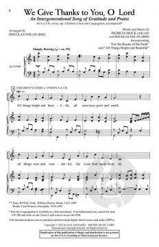 We Give Thanks to You, O Lord von Patricia Mock (Download) 