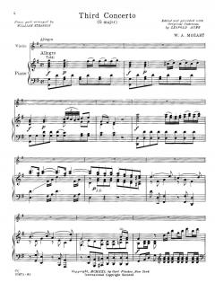 Violinkonzert Nr. 3 G-Dur KV 216 von Wolfgang Amadeus Mozart im Alle Noten Shop kaufen