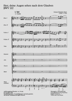 Herr, deine Augen sehen nach dem Glauben von Johann Sebastian Bach (Download) 