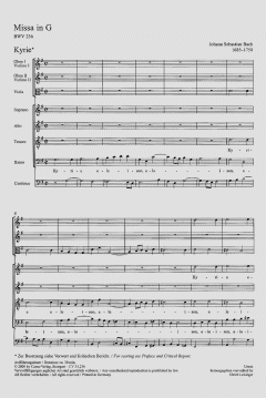 Missa in G-Dur BWV 236 von Johann Sebastian Bach (Download) 