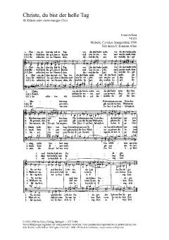 Christe, du bist der helle Tag von Ernst Arfken (Download) 