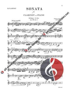 Sonatas For Clarinet And Piano op. 120/1-2 von Johannes Brahms 