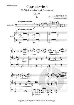 Concertino For Cello And Orchestra op. 108 von Leopold van der Pals (Download) 