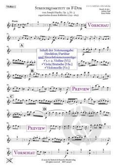 Streichquartett in F-Du op. 3, Nr. 5, Hob. III:17 von Joseph Haydn 
