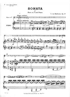 Sonata Op.17 von Ludwig van Beethoven für Horn und Klavier