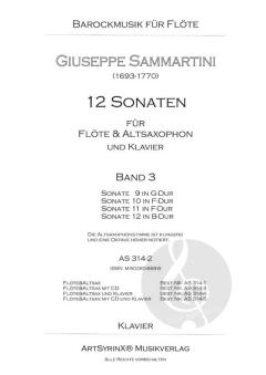 12 Sonaten Band 3: Sonaten 9-12 von Giuseppe Sammartini 