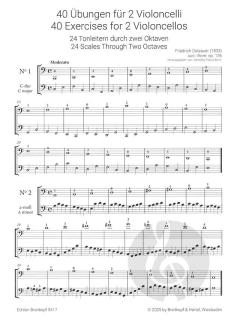 40 Übungen für 2 Violoncelli aus op. 126 - Hefte 1 und 2 von Justus Johann Friedrich Dotzauer 