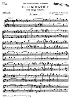 Drei Konzerte op. 15, I- III von Joseph Bodin de Boismortier 