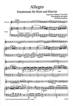 Allegro - Sonatensatz Es-Dur von Franz Xaver Süßmayr für Horn und Klavier