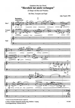 Gedanken über den Choral 'Herzlich tut mich verlangen' (Jahn Topeit) 