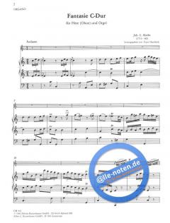 Fantasie C-dur für Flöte und Orgel von Johann Ludwig Krebs im Alle Noten Shop kaufen