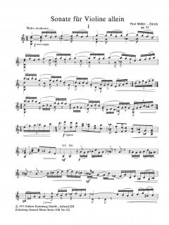 Sonate op. 52 von Paul Müller-Zürich für Violine solo im Alle Noten Shop kaufen