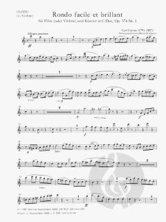 Rondo facile et brillant op. 374/1 von Carl Czerny für Flöte (Violine) und Klavier im Alle Noten Shop kaufen
