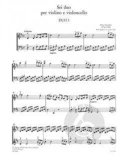 Duette für Violine und Violoncello op. 14 Heft 1 von Felice Giardini 