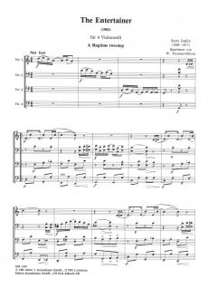 The Entertainer von Scott Joplin für 4 Violoncelli im Alle Noten Shop kaufen