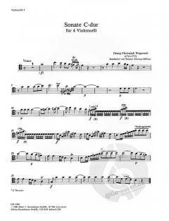 Sonate C-dur von Georg Christoph Wagenseil für 4 Violoncelli im Alle Noten Shop kaufen (Stimmensatz)