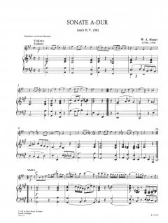 Sonate A-dur nach Quartett KV 298 von Wolfgang Amadeus Mozart für Flöte im Alle Noten Shop kaufen
