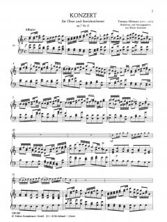 Concerto à cinque C-Dur op. 7/12 von Tomaso Albinoni für Oboe und Streichorchester im Alle Noten Shop kaufen