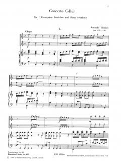 Concerto C-dur, PV75 op. 46/1 von Antonio Vivaldi für 2 Trompeten im Alle Noten Shop kaufen