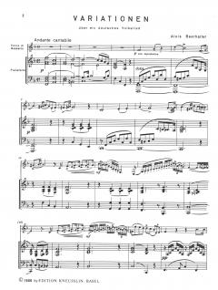 Variationen für Bassetthorn und Klavier von A. Beerhalter 
