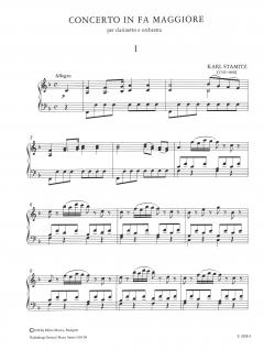 Konzert F-dur für Klarinette und Orchester von Carl Stamitz 