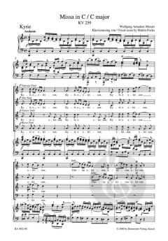 Missa in C KV 259 (W.A. Mozart) 