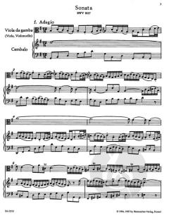 3 Sonaten nach BWV 1027-1029 von Johann Sebastian Bach für Violoncello und Cembalo (Gamben-Sonaten) im Alle Noten Shop kaufen