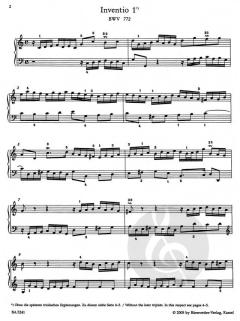 Inventionen und Sinfonien BWV 772-801 von Johann Sebastian Bach 