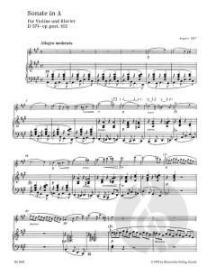 Sonate für Violine und Klavier D 574 op. post.162 von Franz Schubert im Alle Noten Shop kaufen