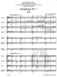 Symphonie Nr. 7 op. 92 von Ludwig van Beethoven 
