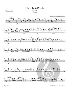 Lied ohne Worte op. 109 von Felix Mendelssohn Bartholdy für Violoncello und Klavier im Alle Noten Shop kaufen