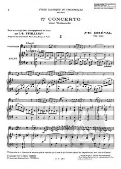 Concerto no1 en sol maj. von Jean-Baptiste Bréval 