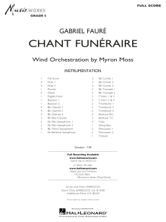 Chant Funeraire von Gabriel Fauré (Download) 