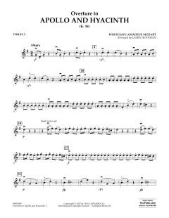 Overture to Apollo and Hyacinth von Wolfgang Amadeus Mozart (Download) 