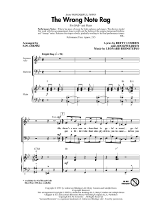 The Wrong Note Rag von Leonard Bernstein (Download) 