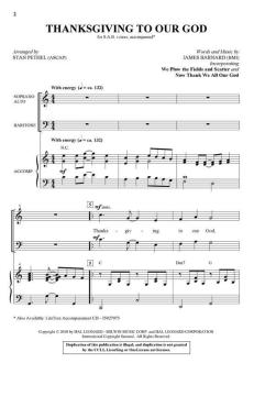 Thanksgiving to Our God von James Barnard (Download) 